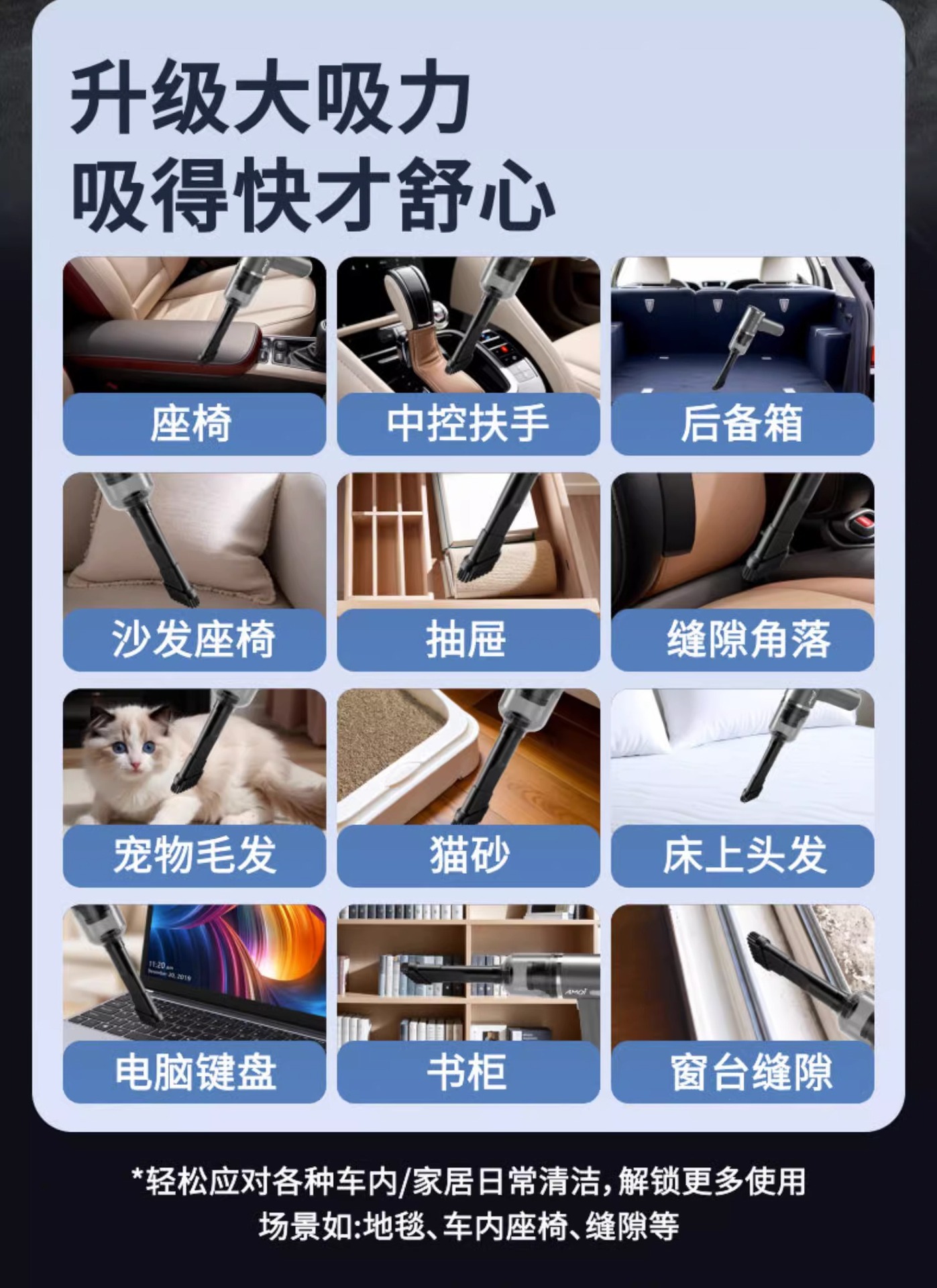 2026 new wireless handheld car vacuum cleaner, a combination of suction and blowing functions, with strong suction power, suitable for both home and car use, and featuring high power