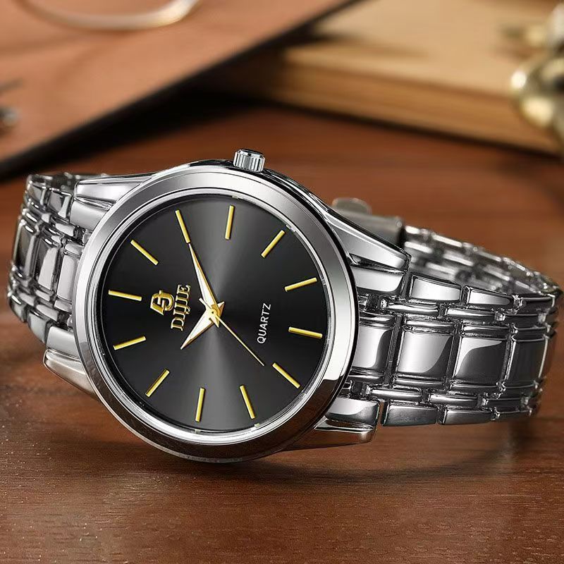 Casual Quartz Watch Steel Band Quartz Watch Men's and Women's Fashion Couple's Trendy Business Large Dial Men's Wrist Watch