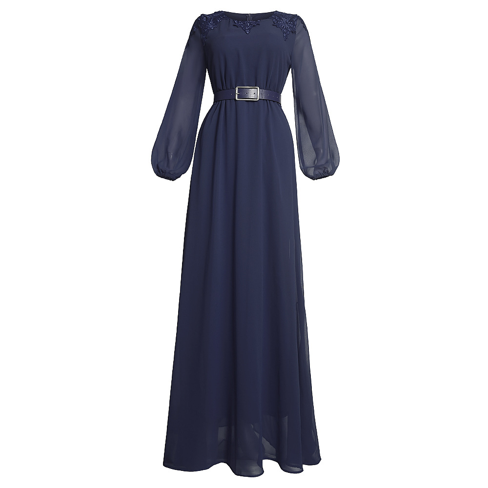 Women's Clothing fashion temperament commuting high waist slimming loose solid color dress _voghion.com