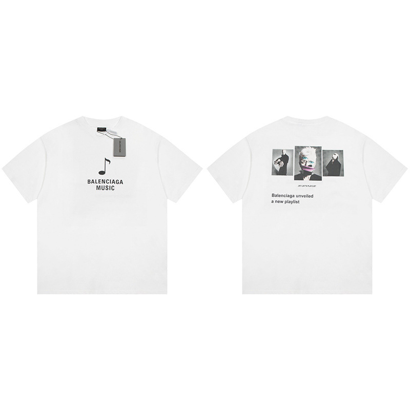 パリハイバージョンBファミリーTシャツ25s春夏新作ヘビーコットンラウンドネック半袖Tカジュアル万能男女同型|undefined