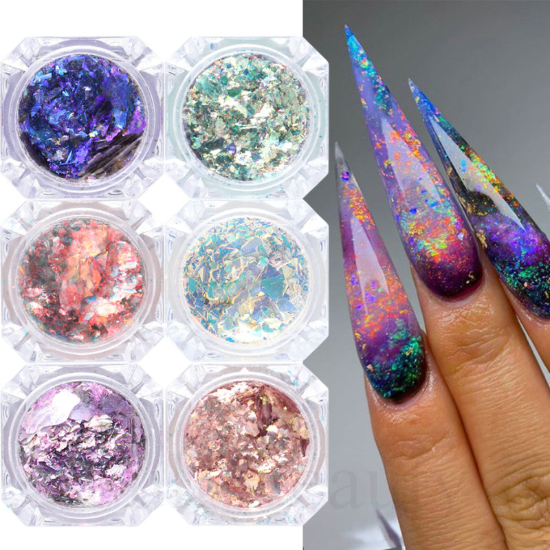 国境を越えた新しいネイルグリッターins瓶の幻彩日系2色欧泊粉爪グリッターミックスnail|undefined