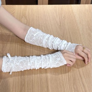 Women's Socks with Bowknot Lace, Sun-Protective Mesh Socks, Korean Versatile Ballet-Style Slouch Socks for Girls