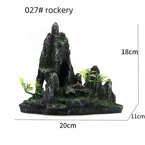 Factory Direct Supply Fish Tank Landscape Rockery Resin Crafts Artificial Rockery Aquarium Decorative Accent Chinese Style