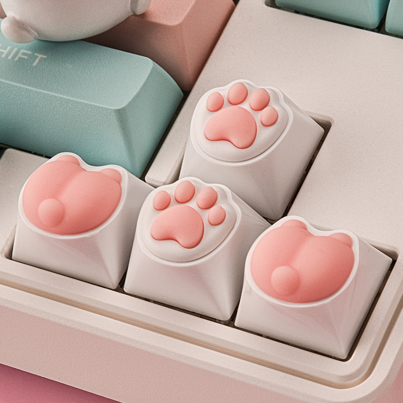クリエイティブピンク猫爪キーキャップ機械キーボード単一シリコン猫尻キーキャップ少女心コンピュータ周辺部品|undefined