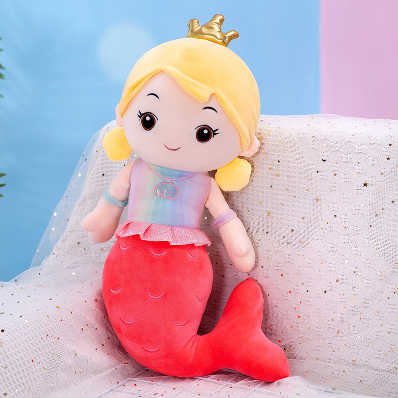Al por mayor sirena princesa muñeca almohada muñeca niñas lindo juguete de peluche regalo para niños muñeca dormida