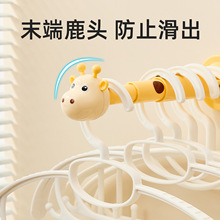 可爱长颈鹿衣架收纳神器吸盘式多功能伸缩免打孔墙上无痕挂衣架子