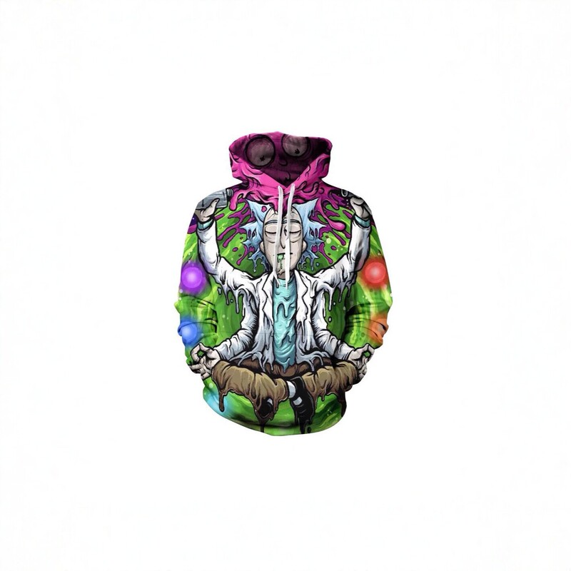 3D Digital Print Rick and Morty Hooded Sweatshirt for Men, Loose Fit, Trendy Anime Jacket for Spring and Autumn 3D Digital Print Rick and Morty Hooded Sweatshirt for Men, Loose Fit, Trendy Anime Jacket for Spring and Autumn