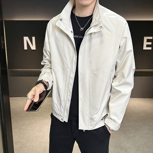 2025 New Style Vertical Collar Jacket Coat Men's Spring Laps Simple Fashion Laps Handsome Top