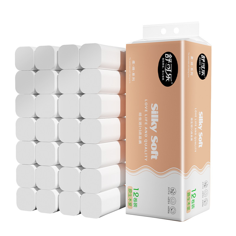 72 rolls household sanitary roll paper wood pulp affordable packing coreless roll tissue wood pulp toilet toilet paper tissue