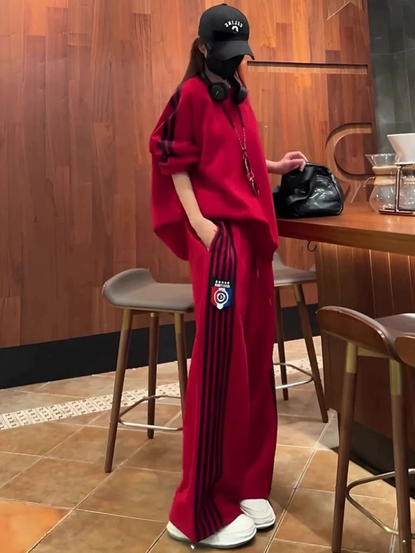 欧货大码秋季时尚运动服两件套宽松显瘦休闲卫衣套装女胖mm300斤|undefined