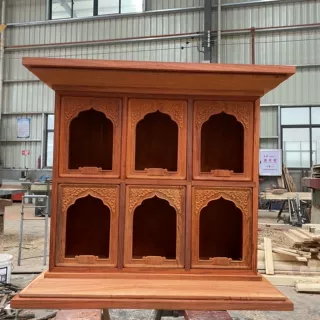 寺庙木质大神龛 万佛千佛殿定做 红花梨佛堂佛像摆放龛
