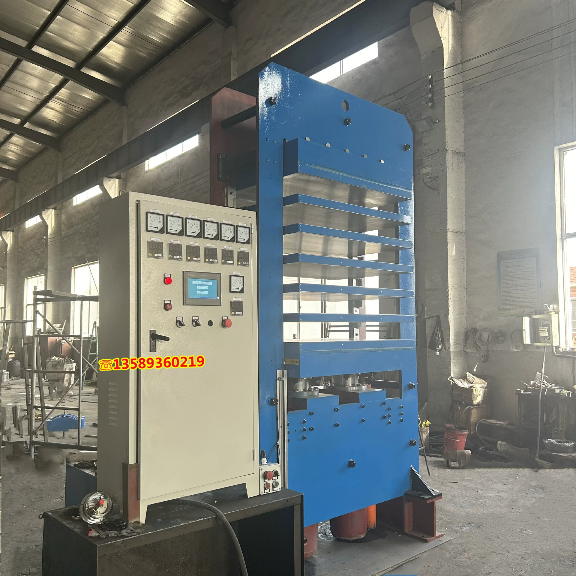 Заводская продажа 100T резиновая плоский вулканизатор рамы двухцилиндровый многослойный пресс-пресс PI мембранный станок горячего прессования