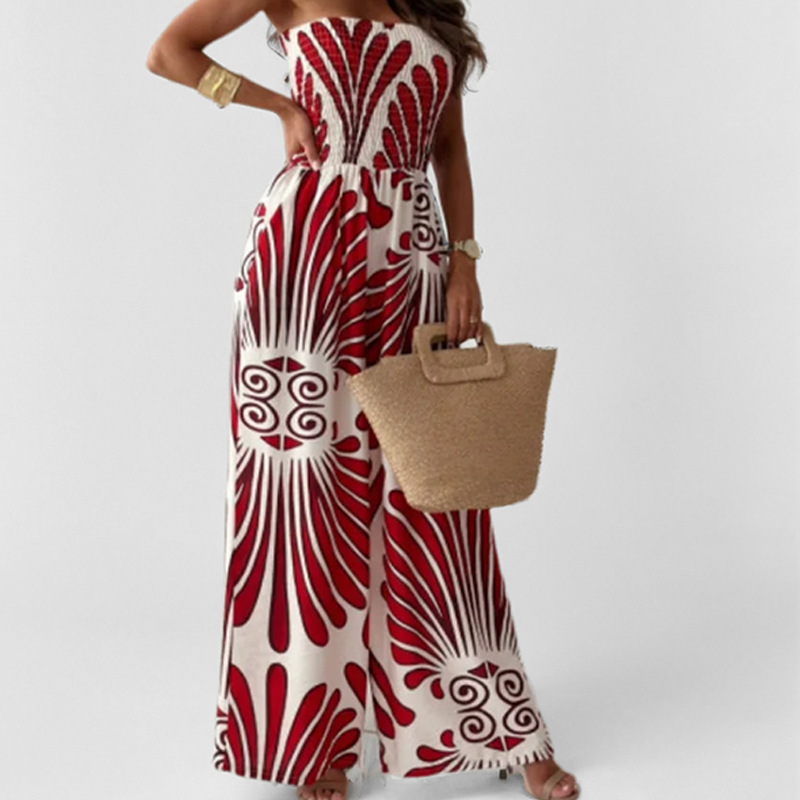 Women's Spring Temperament Is Elegant And Trendy, One-Shoulder Bandeau Waist Jumpsuit_ecoleips.com