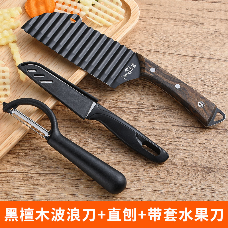 Cuchillo de dientes de lobo espeso cuchillo profundo cuchillo de regalo ondulado multifuncional patata comercial cortar verduras kettle jun