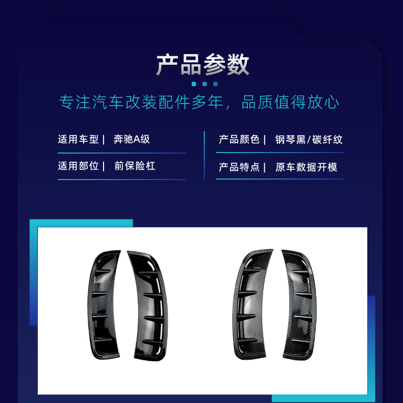 Suitable for Mercedes-Benz A-Class W177 Amg Hatchback and Sedan Front Bumper, Front Lip, Grille Trim, Wind Knife Kit, Cross-Border Modification