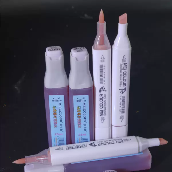 Single Skin Color Marker Pen Animation Cartoon Painting Hand-Painted Soft-Head Oily Professional Alcohol Refillable Soft and Hard Pen