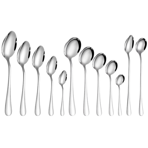 Stainless steel spoon household eating soup spoon long handle dessert round spoon thickened 1010 hotel western tableware wholesale