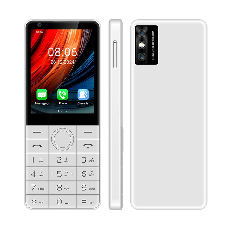 Новый Android кнопочный 4G смартфон с двумя SIM, двухрежимный, восьмиядерный, с двойной камерой, поддержкой WhatsApp и резервного копирования