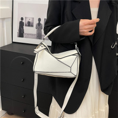 浦里法國羅家puzzle幾何大容量奚夢瑤同款手提荔枝紋單肩斜挎包