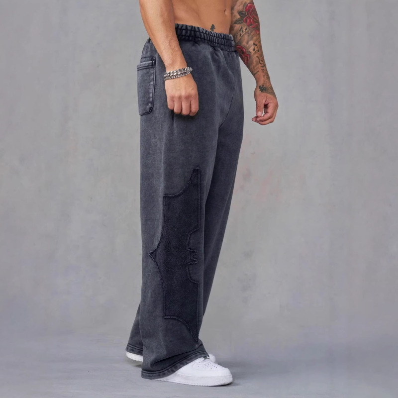 Youngla Collaboration with Batman Men's Sports Pants American Casual Trendy Casual Pants Jogging Fitness Straight-Leg Pants
