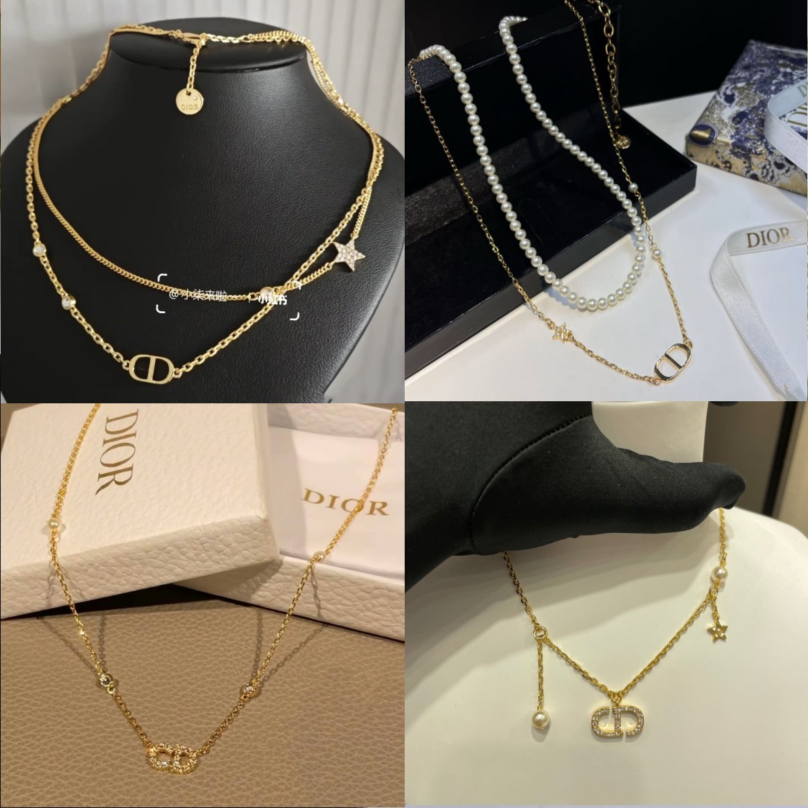 Dior CD hərfli qızıl suyuna salınmış boyunbağı