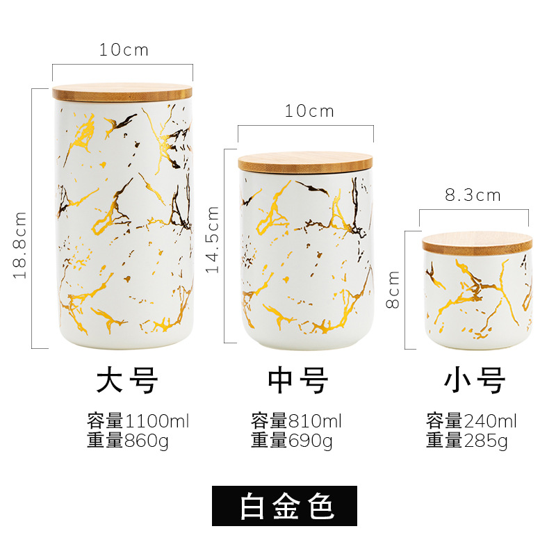Nordic cerámica sellada tarro cocina granos de almacenamiento de alimentos tarro de almacenamiento tarro caramelo tarro café té tarro sellado caja