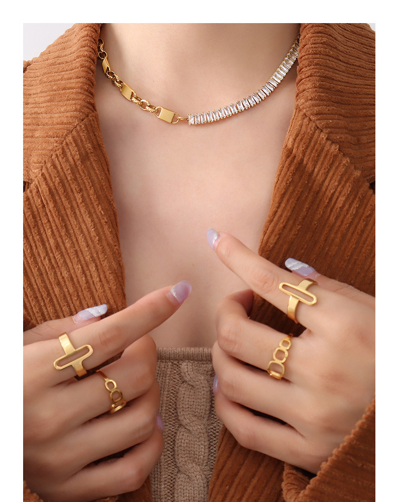 European and American ins fashion zircon splicing necklace bracelet 2021 jewelry