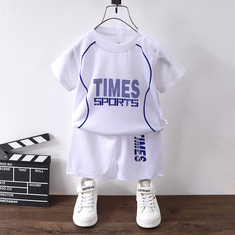 儿童短袖球服男童运动服篮球服速干两件套短裤套装童装 120cm