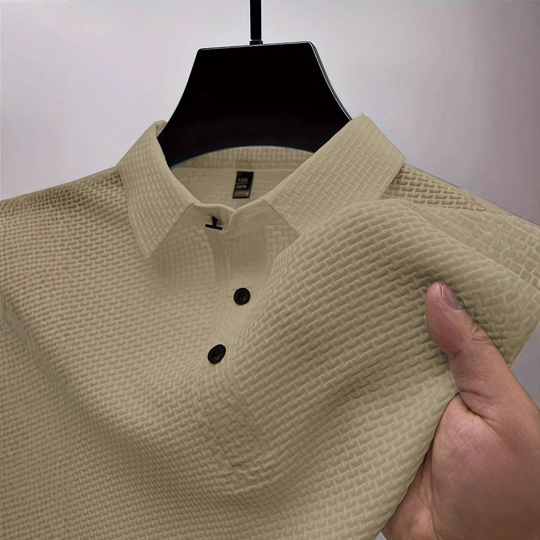 Comercio exterior transfronterizo 2026 verano nuevo hombre camiseta de manga corta polo camiseta europea y americana botón camiseta casual pesada