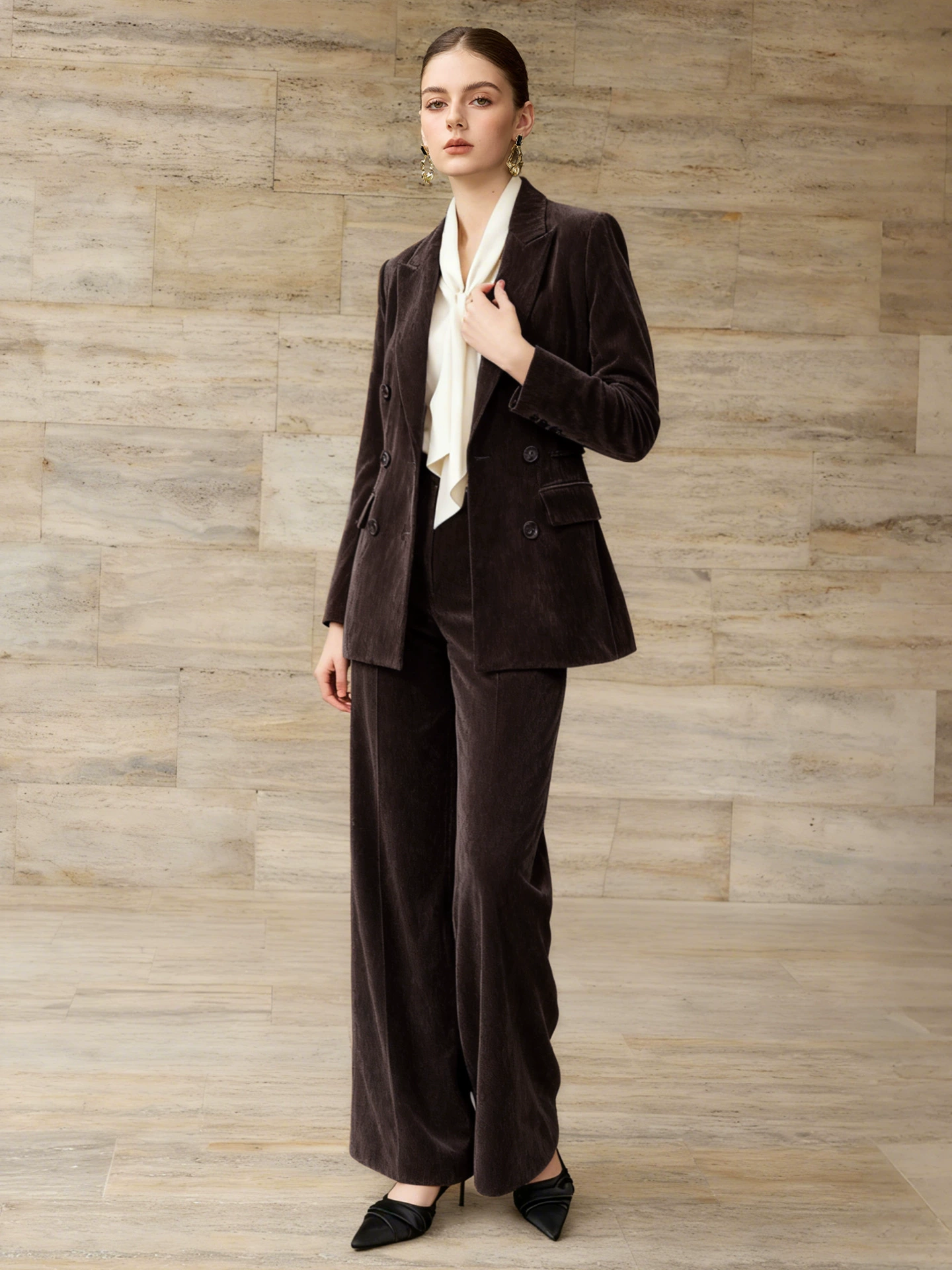Classic suit, corduroy set, high-quality style