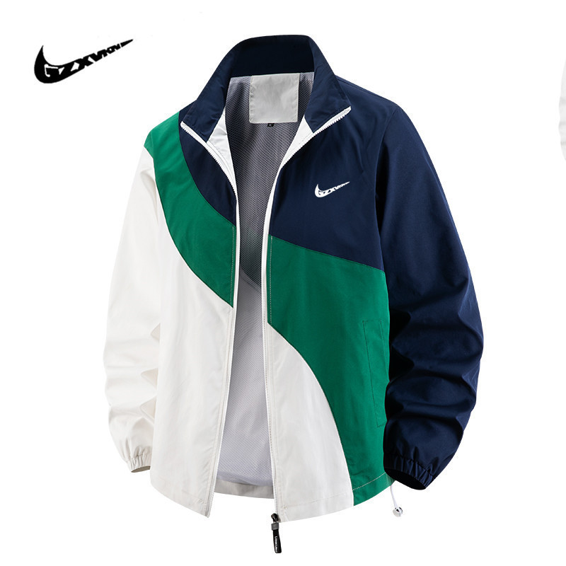 Autumn Men's Color-Blocked Sports Casual Windbreaker Jacket, Trendy Brand Patchwork Windproof Zipper Coat for Men and Couples Autumn Men's Color-Blocked Sports Casual Windbreaker Jacket, Trendy Brand Patchwork Windproof Zipper Coat for Men and Couples