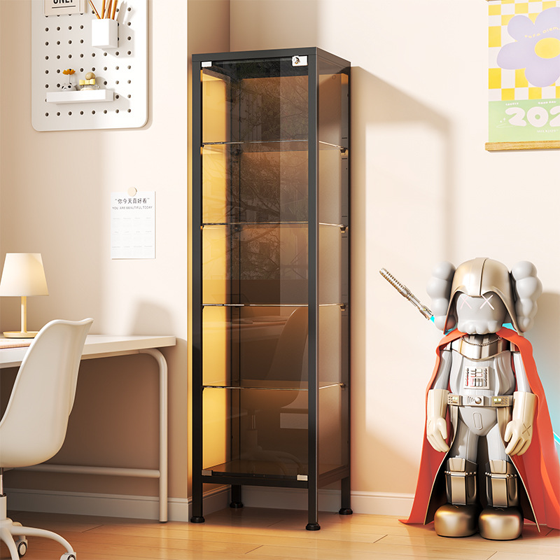 Hand-Made Cabinet Glass Display Cabinet Pain Cabinet with Lock and Door Bookcase Dust-Proof Transparent Model Storage Cabinet Toy Storage Rack