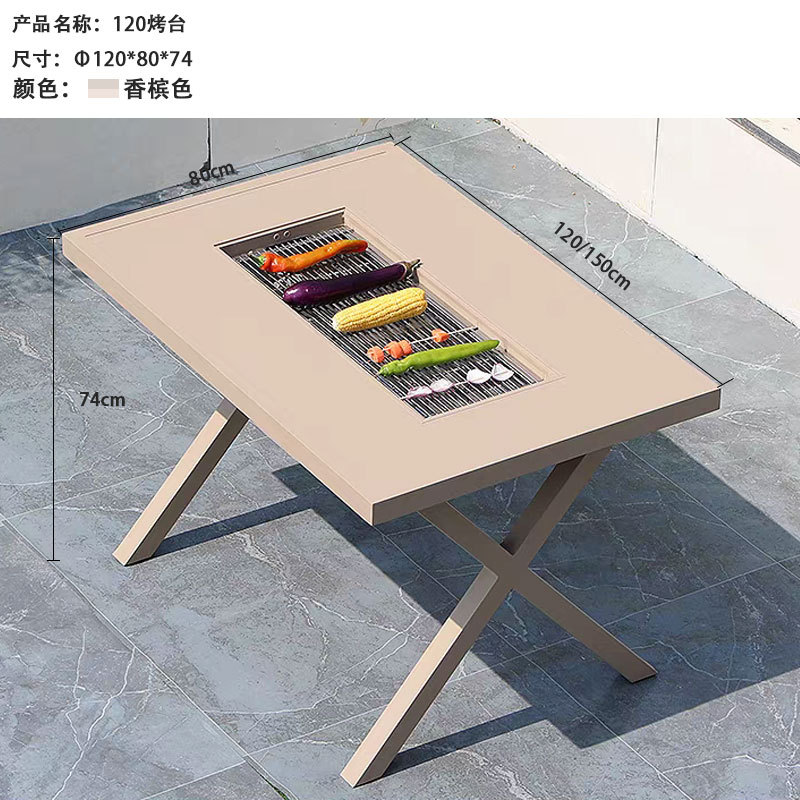 Mesa de balcón de ocio al aire libre patio de aleación de aluminio decoración de bocadillos tienda de té de leche centro comercial jardín terraza mesa comercial residencial