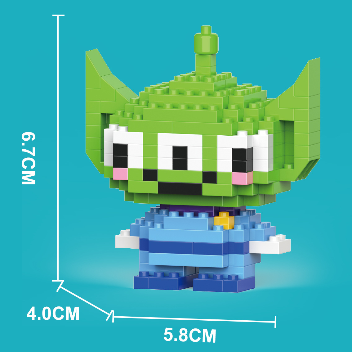 Compatible con LEGO gigante Panda flor azul lindo muñeca de dibujos animados montado bloques construcción juguete para niños puesto caja ciega al por mayor