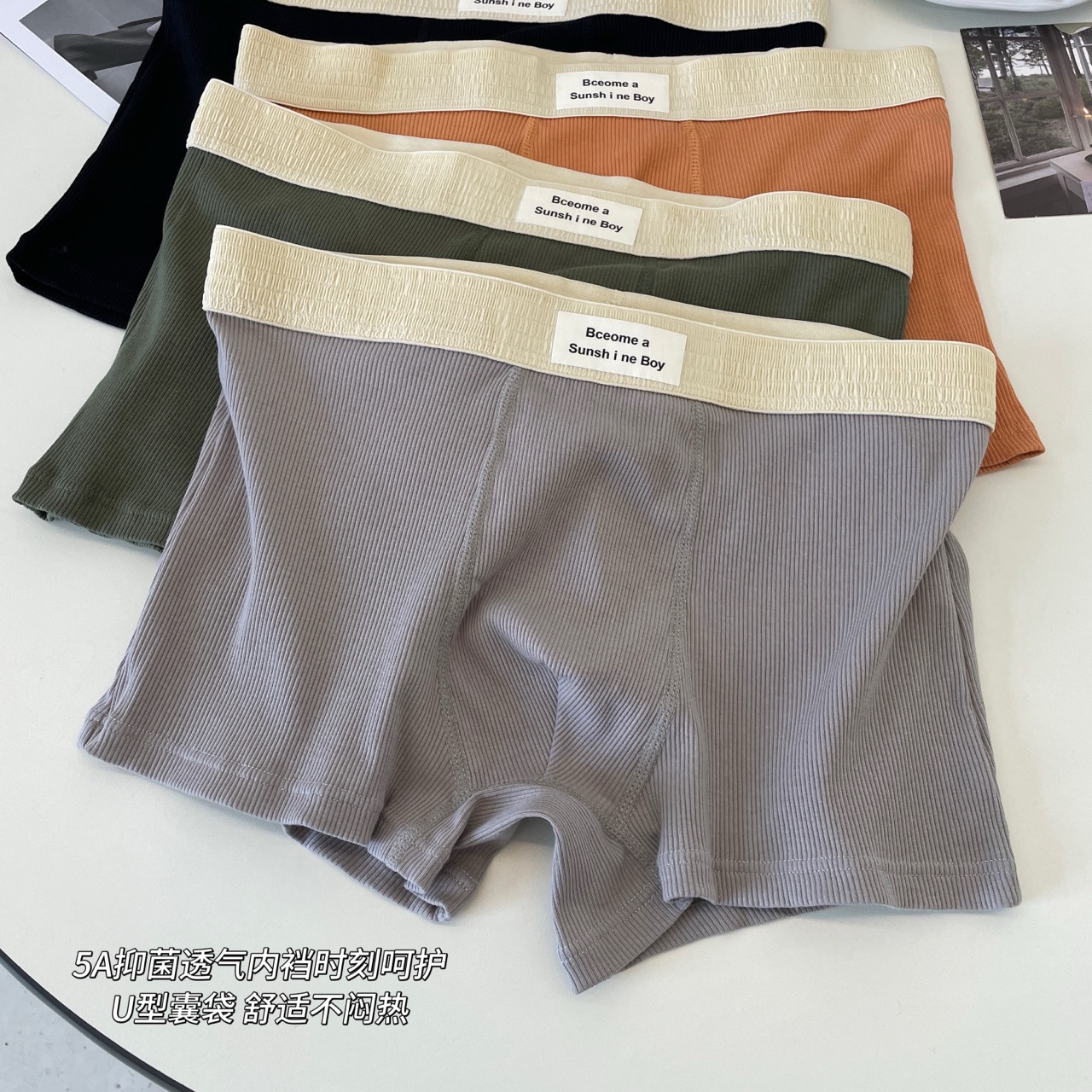 5A orificio antibacteriano y transpirable entrepierna 60 ropa interior de hombre de algodón roscado simple y cómoda calzoncillos bóxer de gran tamaño para niños