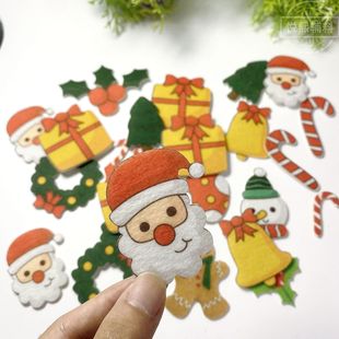 Christmas New Non-Woven Material Santa Claus Snowman Decorative Patch DIY Holiday Atmosphere Decoration Accessories