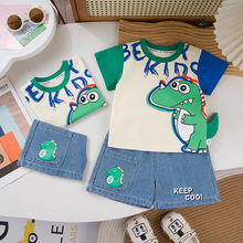 新款男童套装棉夏装宝宝帅气衣服洋气男宝运动婴儿洋气小童一岁童