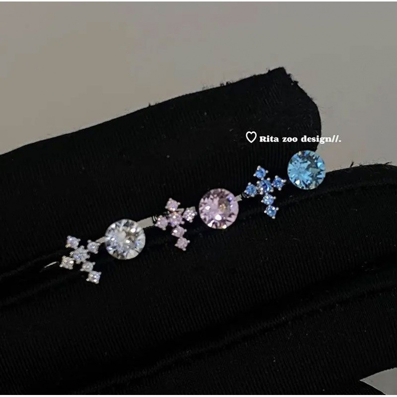 【Rita Zoo】Cross + Hoop Earring Set, Versatile Asymmetric Titanium Steel Ear Cartilage Studs for Double Ear Piercings 【Rita Zoo】Cross + Hoop Earring Set, Versatile Asymmetric Titanium Steel Ear Cartilage Studs for Double Ear Piercings