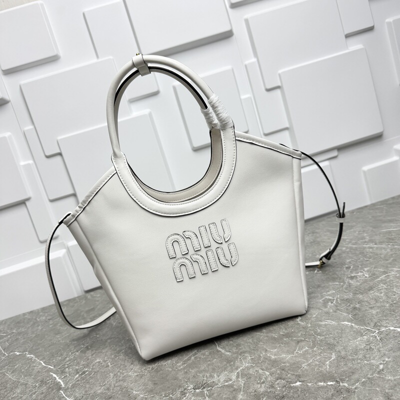 High-End Original Leather Miu New Model Bowling Boston Handbag for Women, Single Shoulder Crossbody Pillow Pleated Ladies' Bag