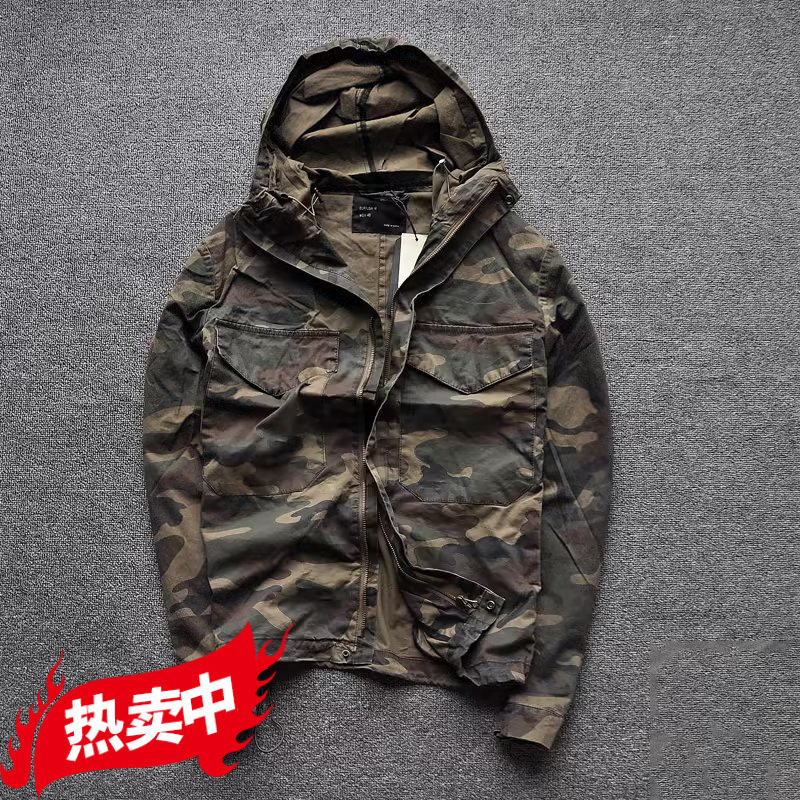 Blanket American Style Retro Jacket Men's Trendy Brand Spring Camouflage Hooded Work Jacket Men