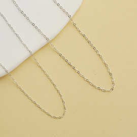 S925纯银压光十字链O字链配件DIY手工串珠手链延长链流苏链条材料