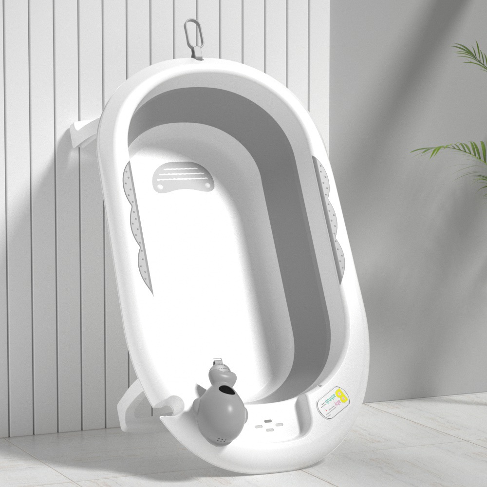 Hanbei bebé bañera bebé plegable bebé sentado y acostado grande niños del hogar recién nacido suministros para niños