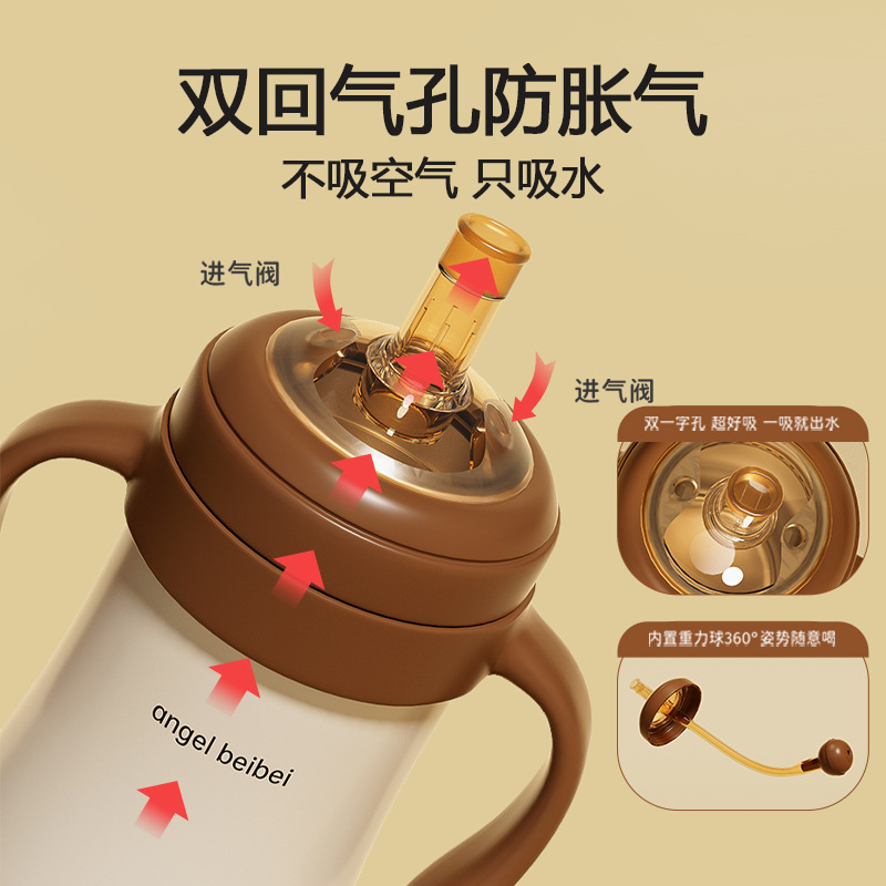 Bebé pezón de calibre ancho suave bebé silicona pezón boquilla de agua mordedura de paja boquilla de beber directa aislamiento biberón Accesorios