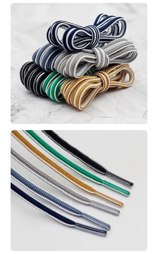 Kulogin shoe lace 6mm half-round dual-color polyester shoelace adapter for casual shoes, sports shoes, canvas shoes, board shoes decoration