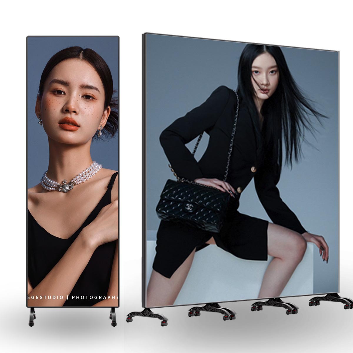 Máquina de publicidad de empalme sin costura led pantalla de cartel combinada móvil vertical LED pantalla interior pantalla grande