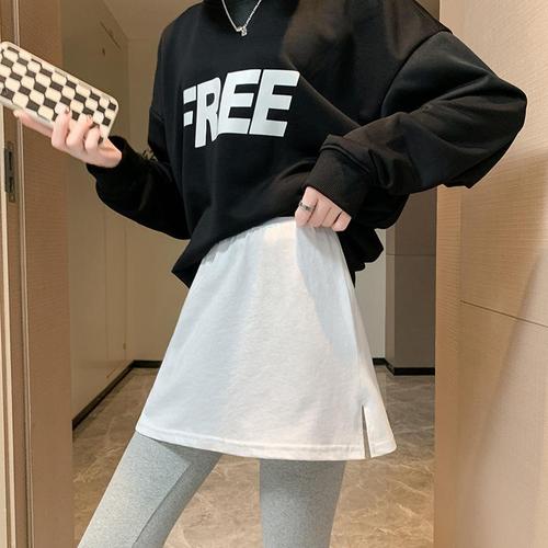 Thick padded small buttock curtain sweatshirt base layer for autumn and winter, two-piece false bottom hem covering buttocks