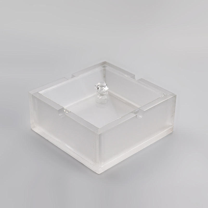 正方形磨砂盒亚克力烟灰缸珠宝收纳首饰香料盒创意收纳盒高透明