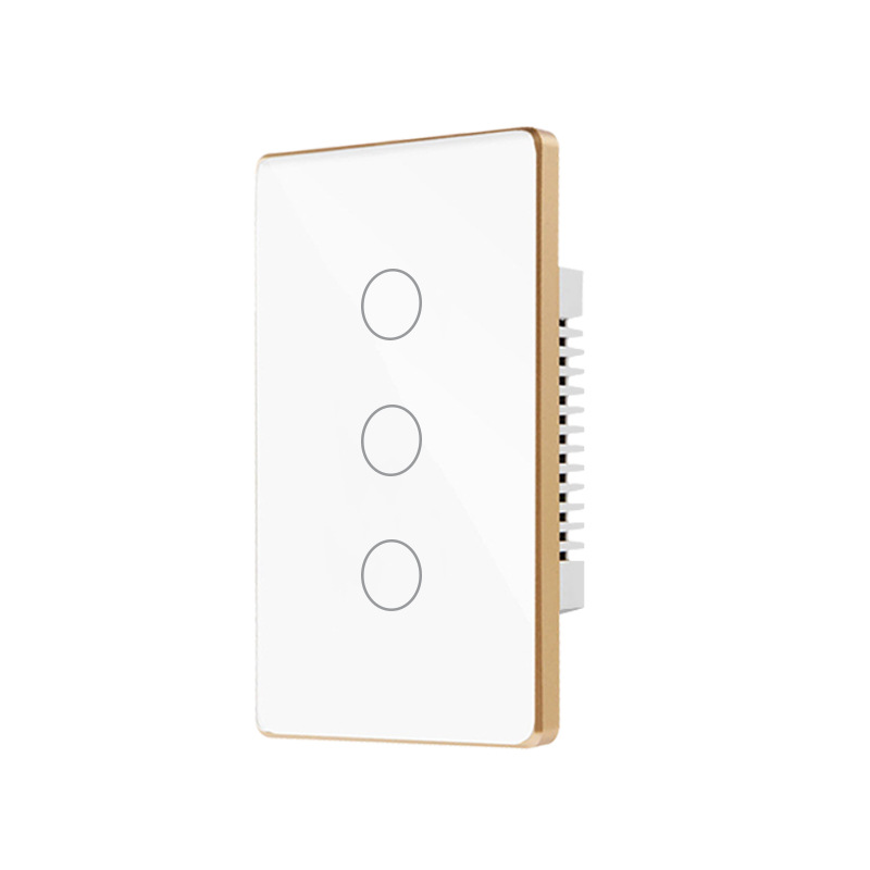 Interruptor Táctil Inteligente WiFi Tuya Tipo 120 Estándar Estadounidense, Marco de Aleación de Aluminio, Control Remoto por Aplicación, Control por Voz con Alexa