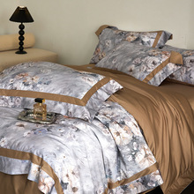 春夏款高级60S御锦锻超细旦天丝棉莱赛尔数码印花四件套丝滑床品