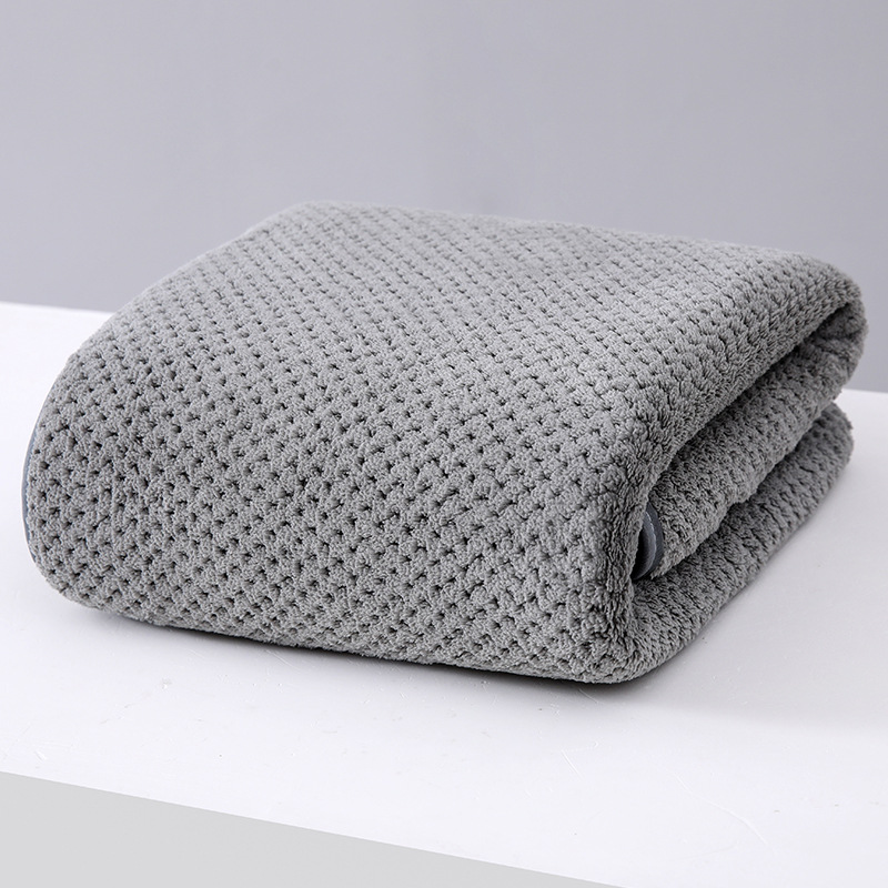 Piña Lisa Plaid de alta densidad de terciopelo coral ribete Toalla de baño adulto llano extra grande Toalla de baño engrosada combinación de toallas